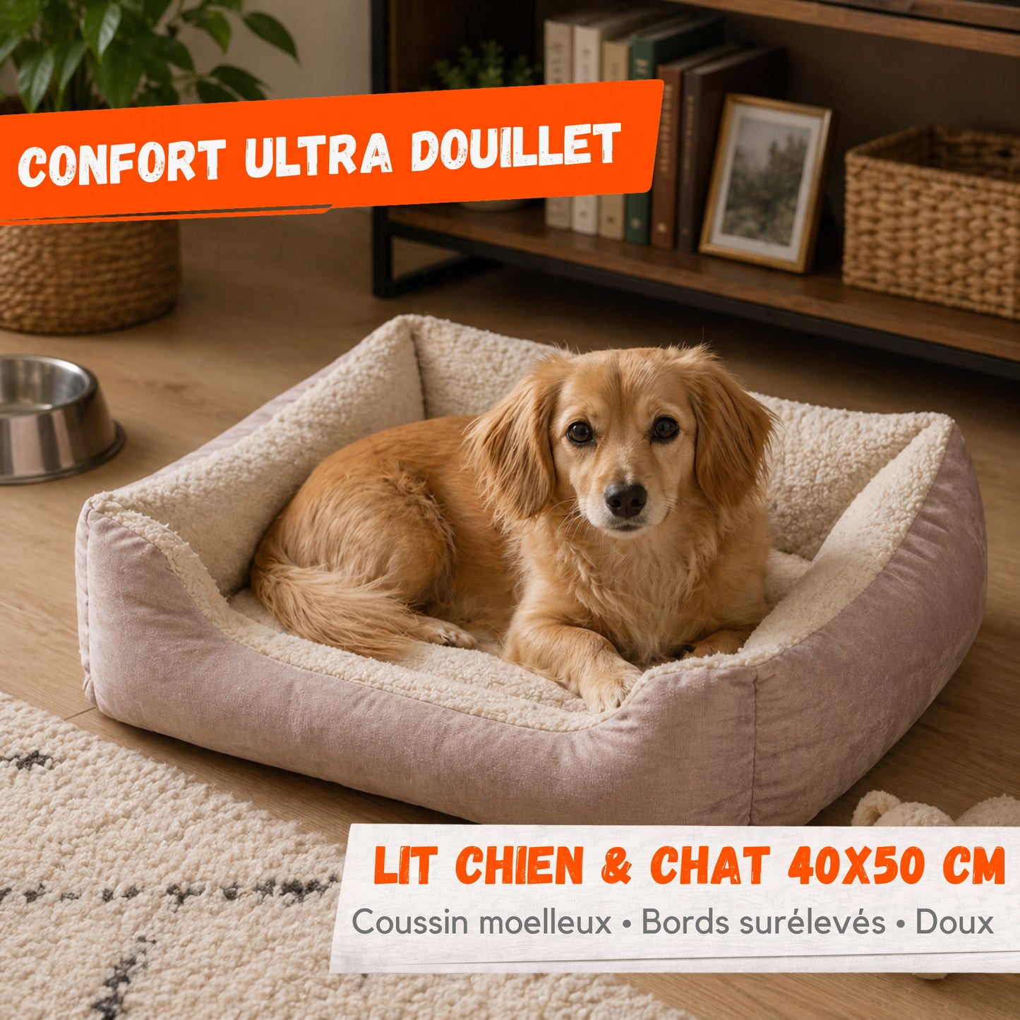 Lit Chien & Chat 40x50 cm – Coussin Douillet – Couleur Aléatoire