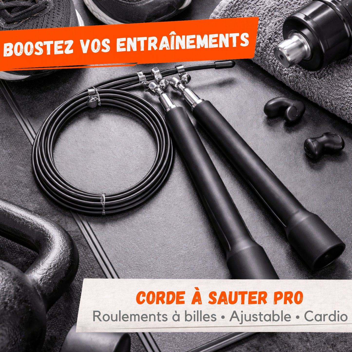 Corde à Sauter Pro avec Roulements à Billes – Vitesse & Performance