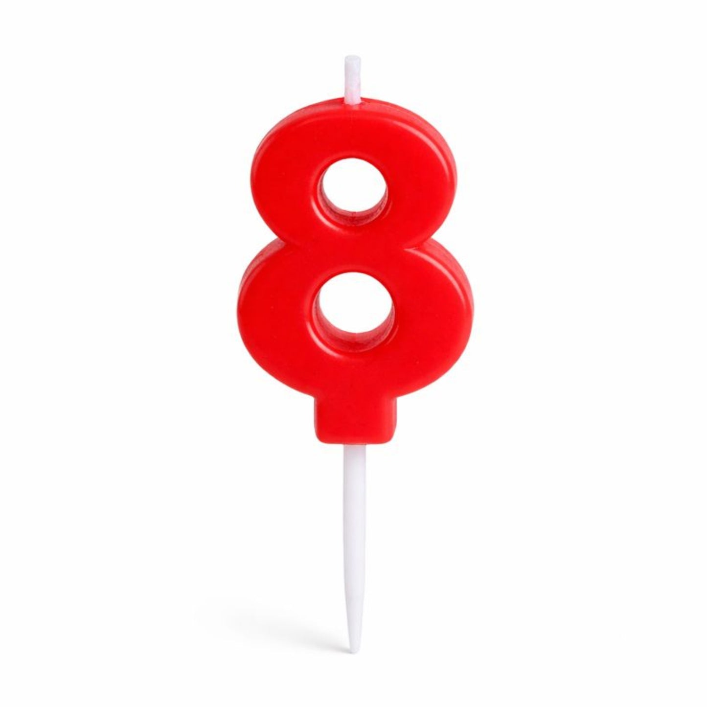 Bougie Anniversaire Chiffre 8 Rouge – 8,3 cm