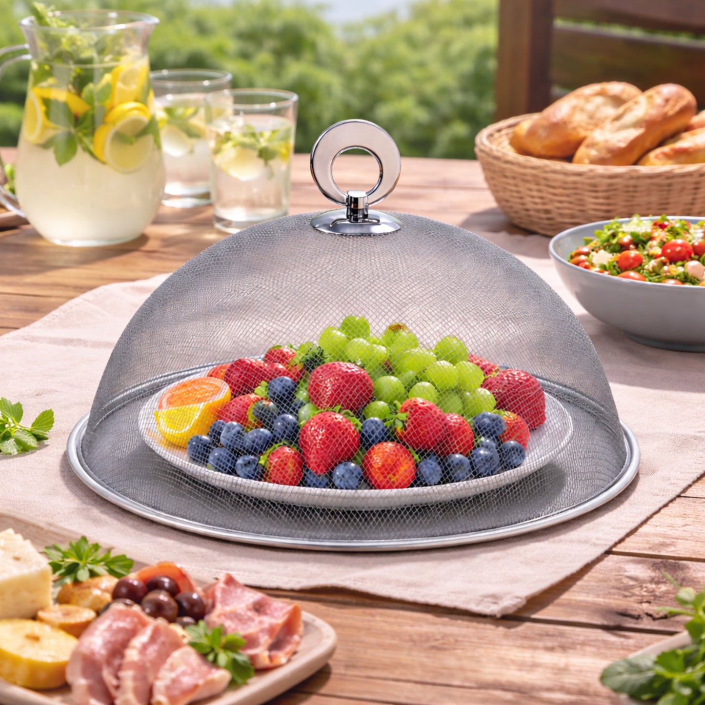 Cloche Alimentaire 25 cm Anti-Insectes – Couvercle Grille Métal