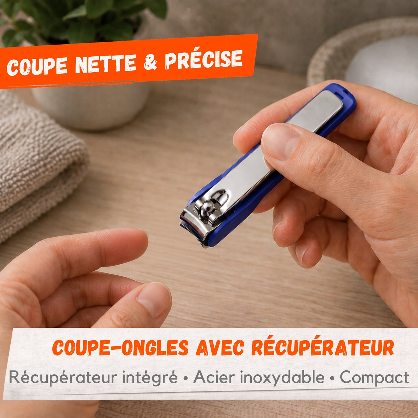 Coupe-Ongles avec Récupérateur – Acier Inoxydable