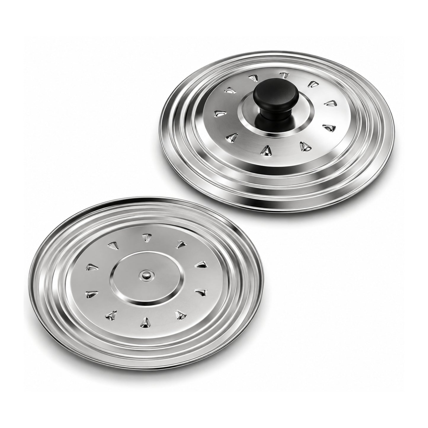 Couvercle Universel Inox 26/28 cm – Poignée Ergonomique