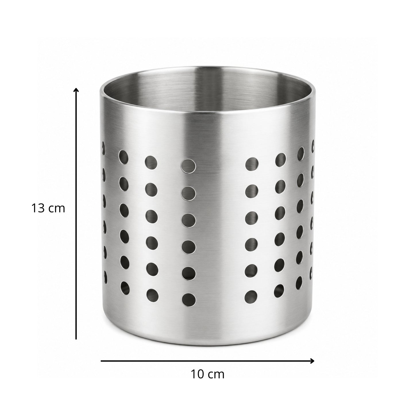 Pot à Ustensiles Inox Perforé – 10 x 13 cm