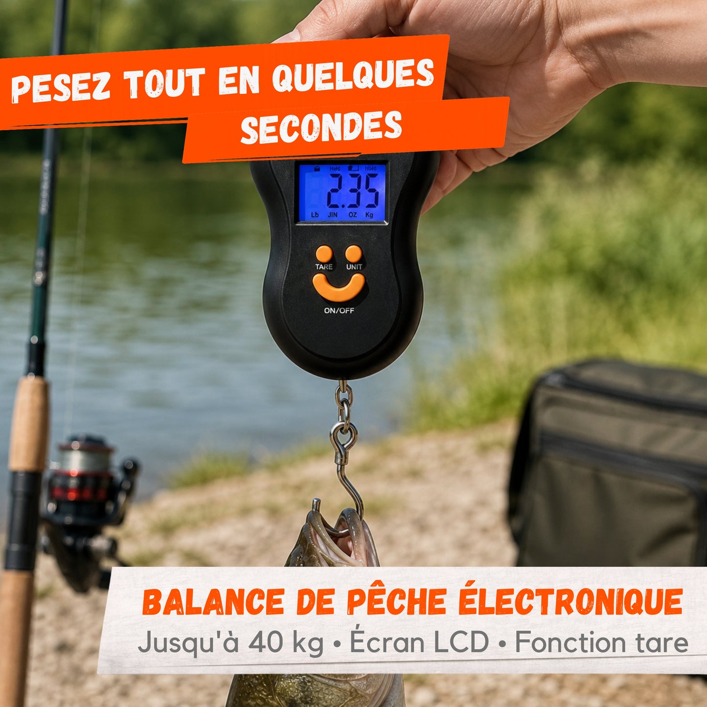 Balance de Pêche Électronique 40 kg – Écran LCD