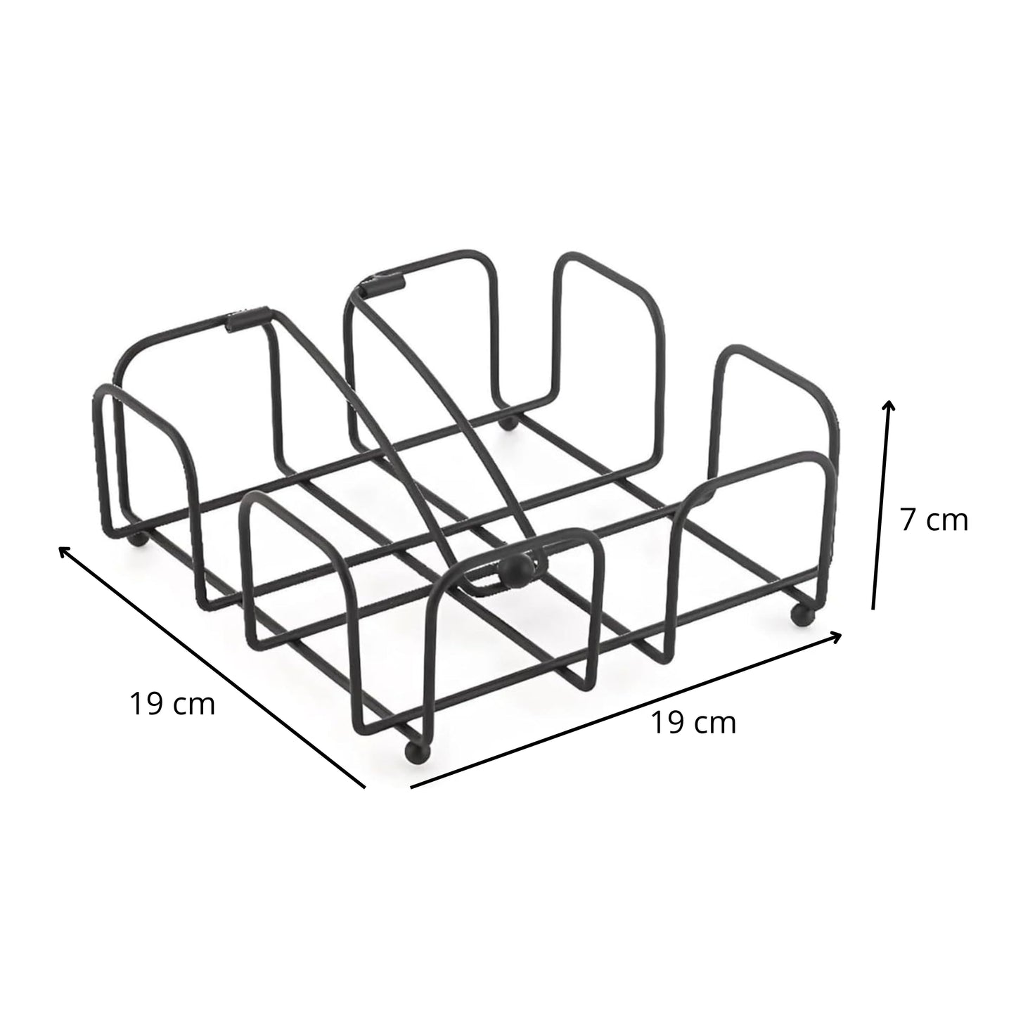 Porte-Serviettes de Table Métal Noir – 19 x 19 cm