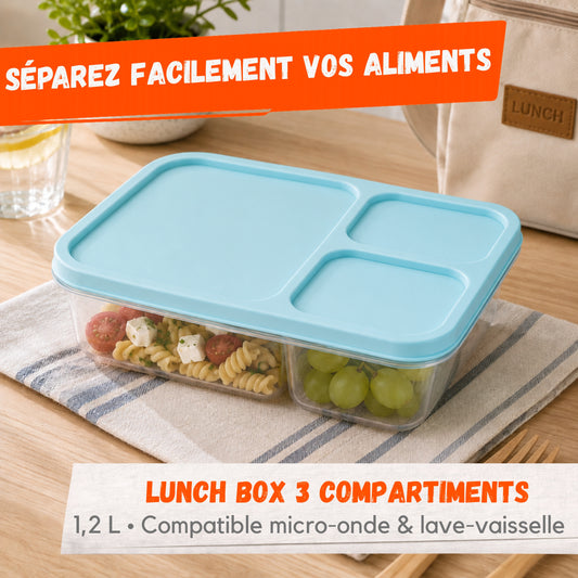 Lunch Box 3 Compartiments 1,2 L – Couleur Aléatoire