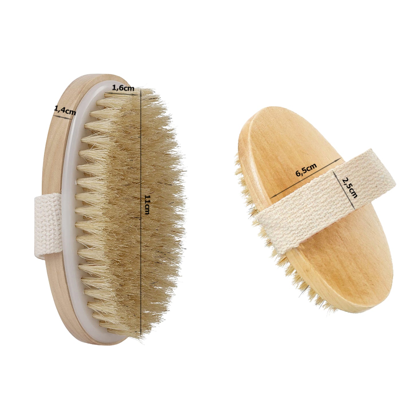 Brosse de Massage Corps – Poils Naturels avec Sangle