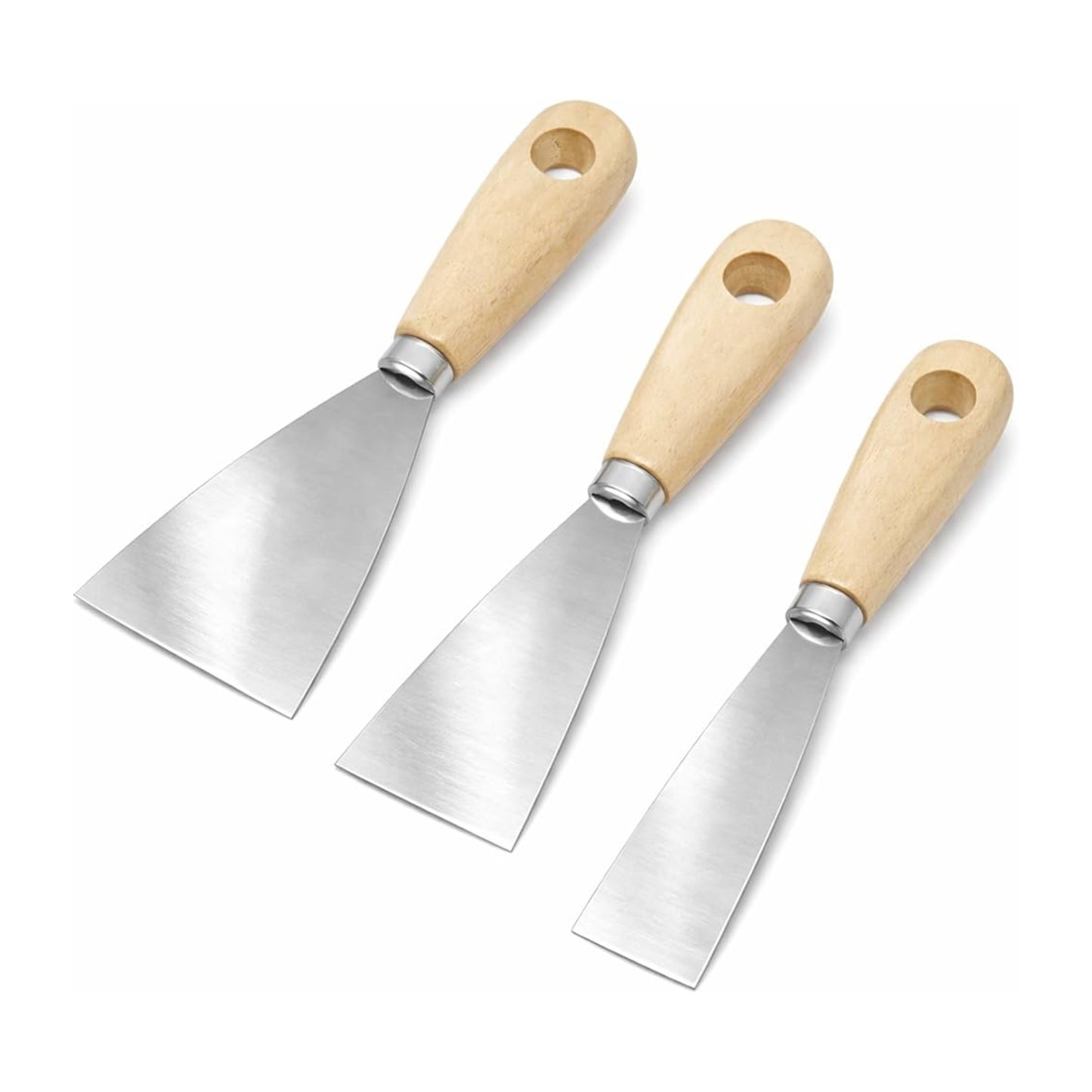 Lot de 3 Spatules Bricolage – Acier Carbone et Manche Bois