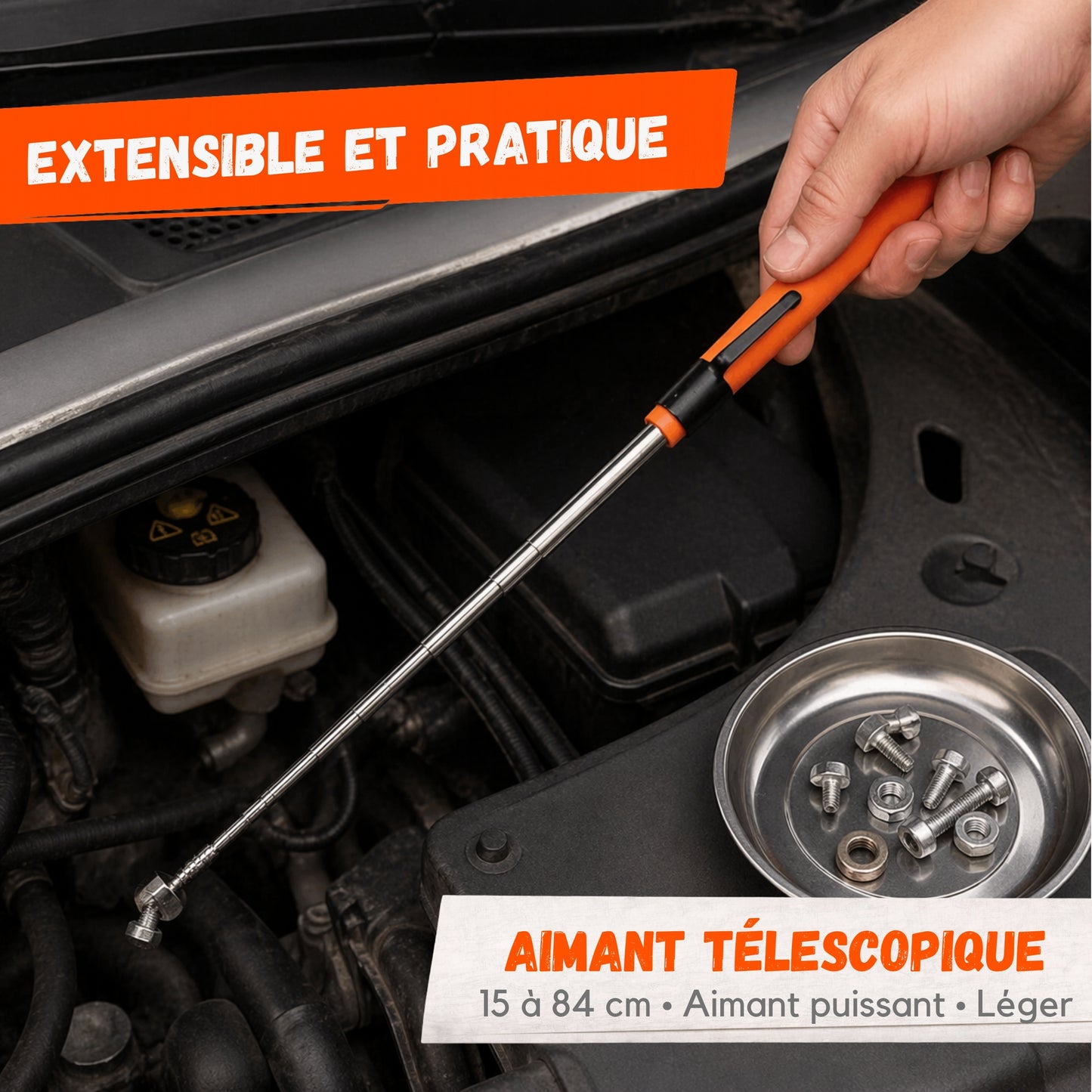 Aimant Télescopique Puissant – Récupérateur Extensible 15-84 cm