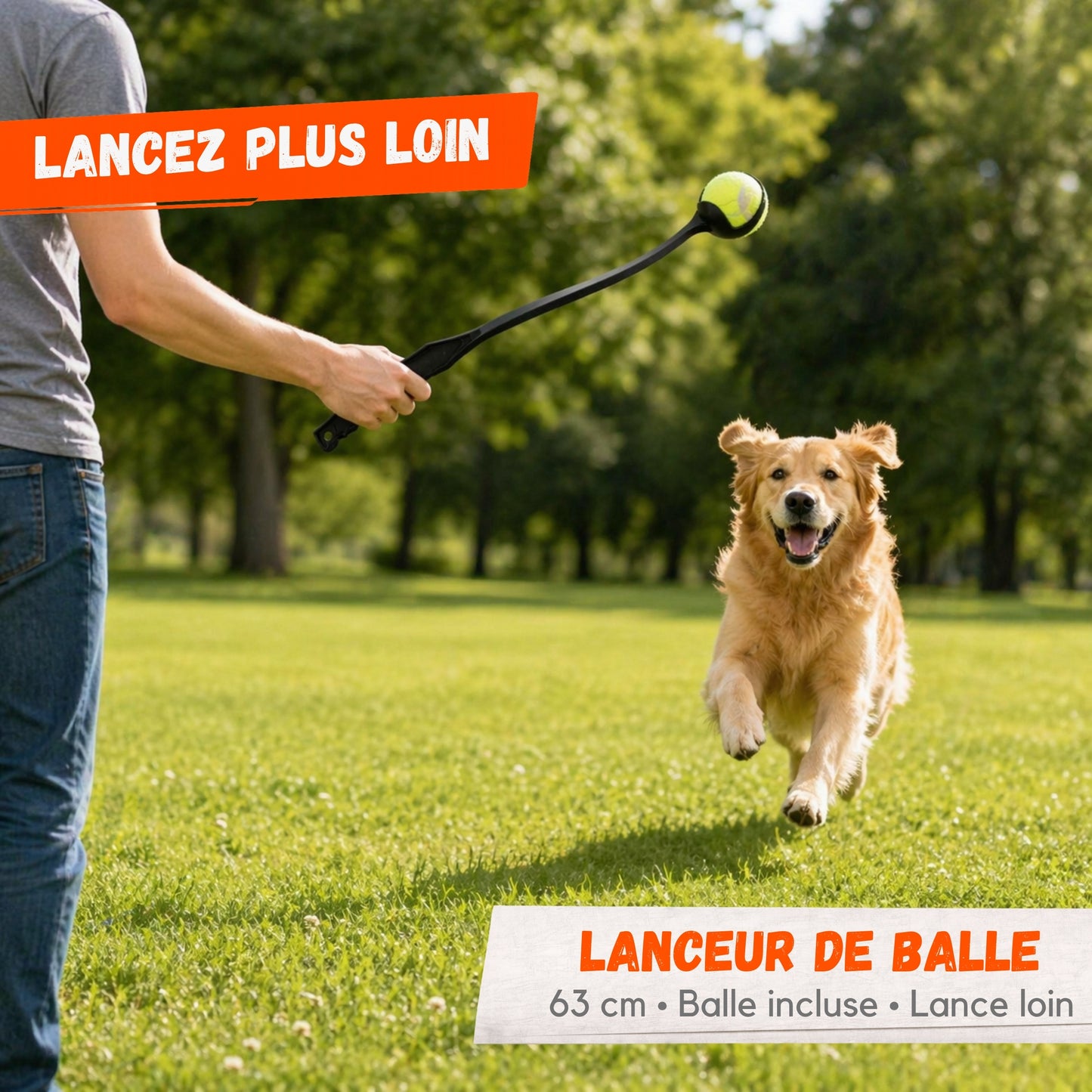Lanceur de Balle Chien 63 cm – Avec Balle Incluse