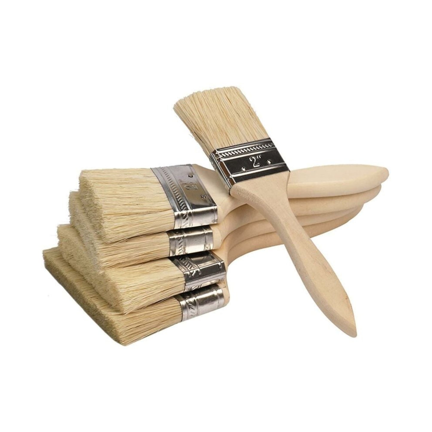 Lot de 5 Pinceaux de Peinture en Bois – 19 à 65 mm
