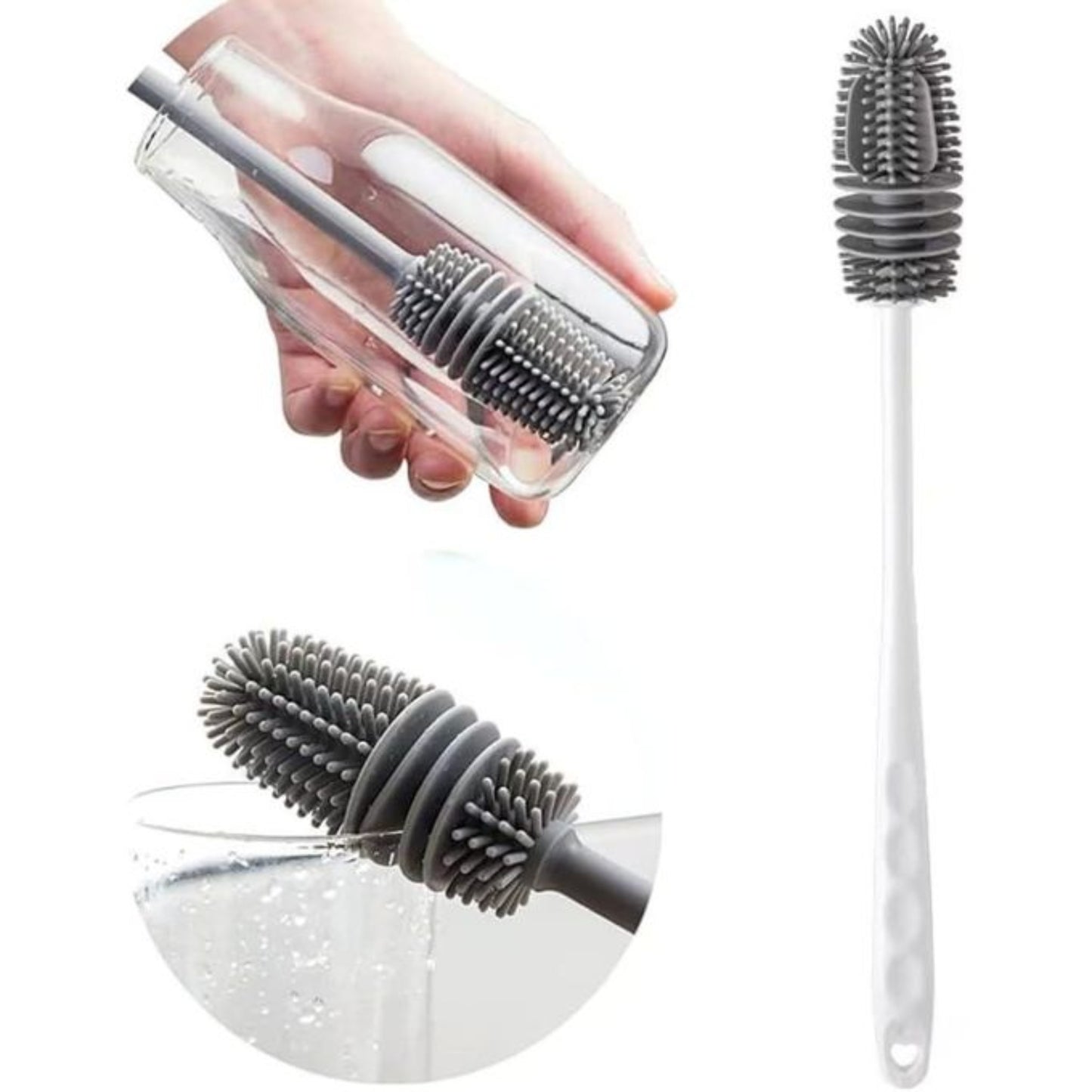 Lot de 2 Brosses Goupillon en Silicone –  28 x 3 cm