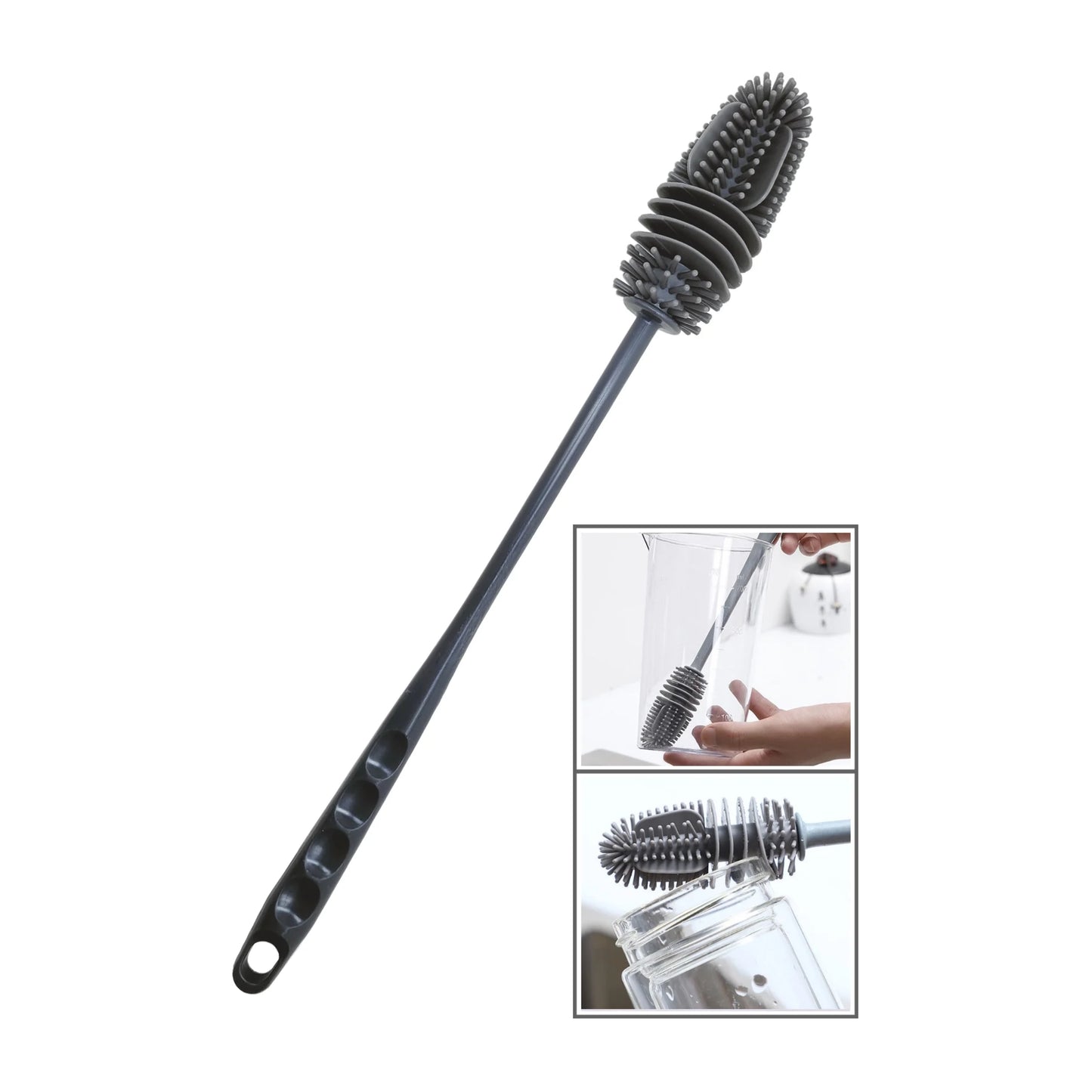 Lot de 2 Brosses Goupillon en Silicone –  28 x 3 cm