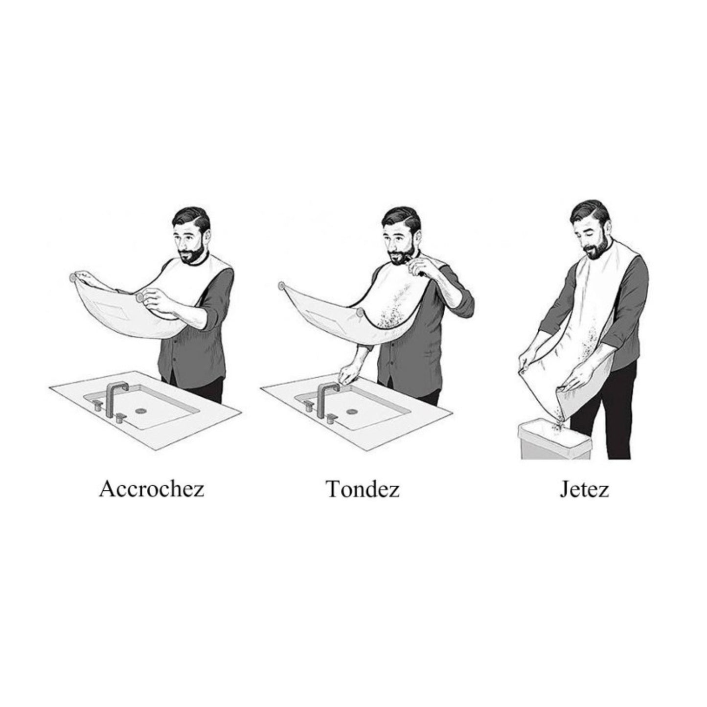 Tablier Ramasse-Poils et Cheveux 2 ventouses