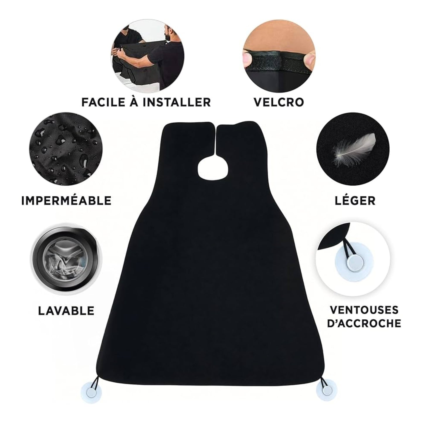 Tablier Ramasse-Poils et Cheveux 2 ventouses