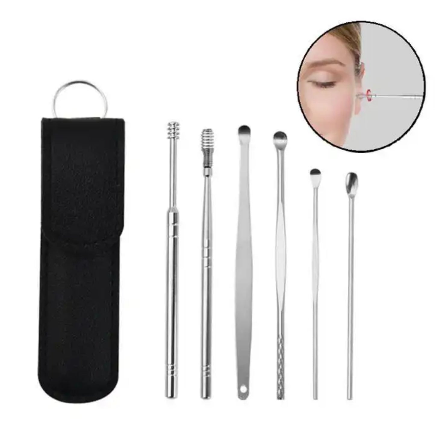 Kit Nettoyage Oreilles Inox – 6 Pièces