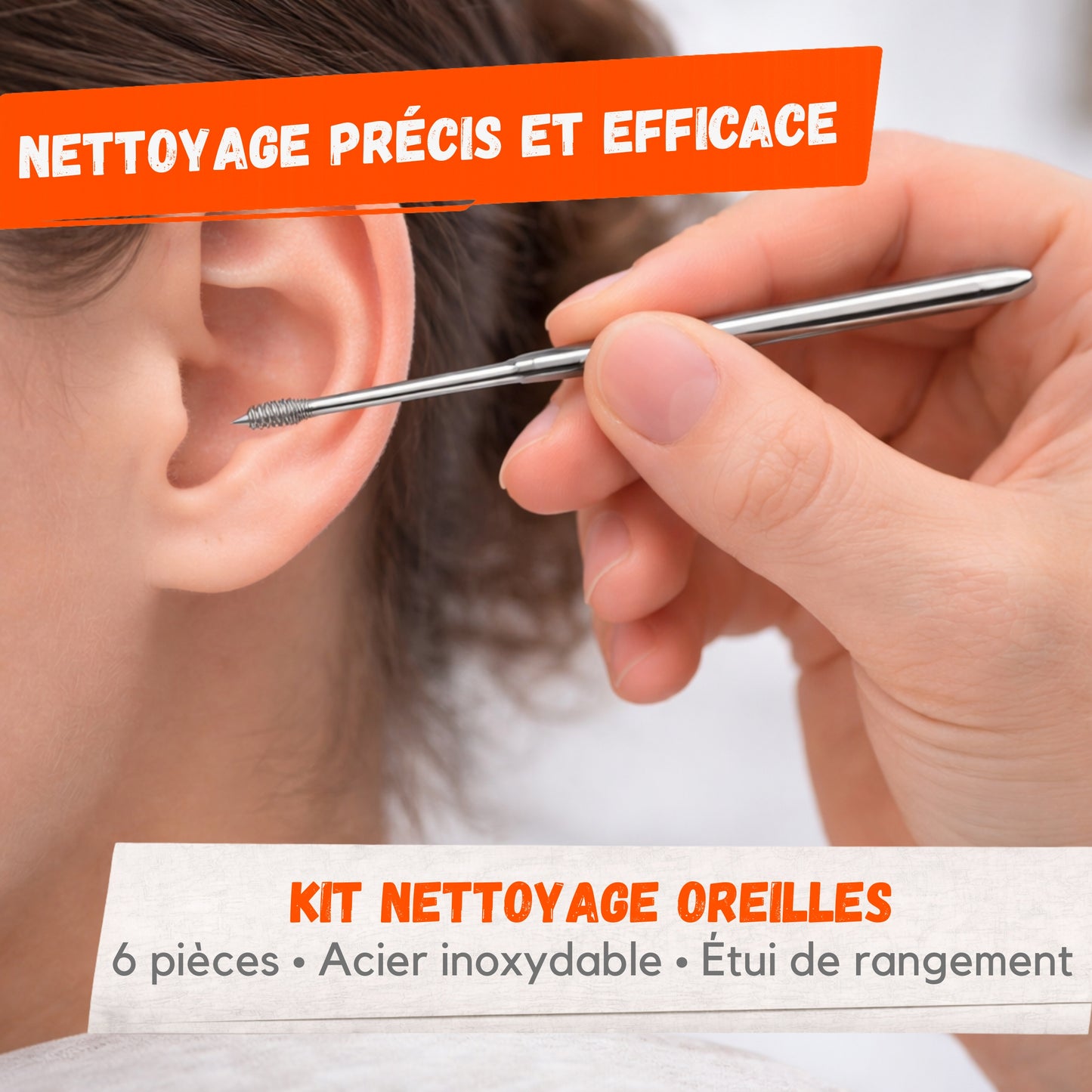 Kit Nettoyage Oreilles Inox – 6 Pièces