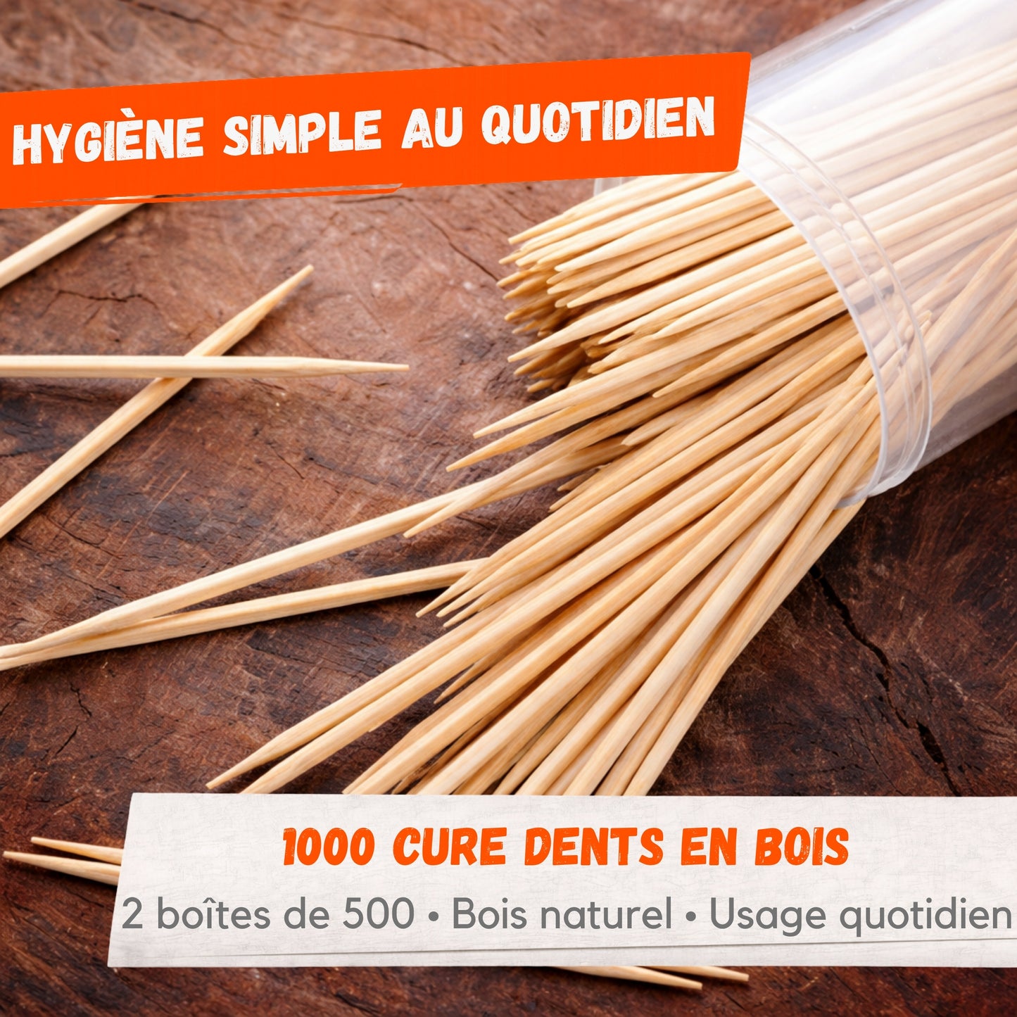 Cure-Dents Bois – Lot de 1000