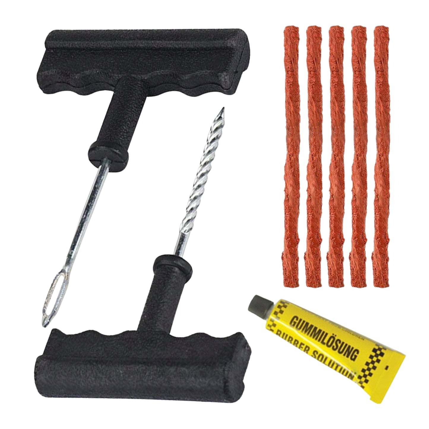 Kit Réparation Pneu Tubeless – 5 Mèches 100 mm + Colle 10 ml