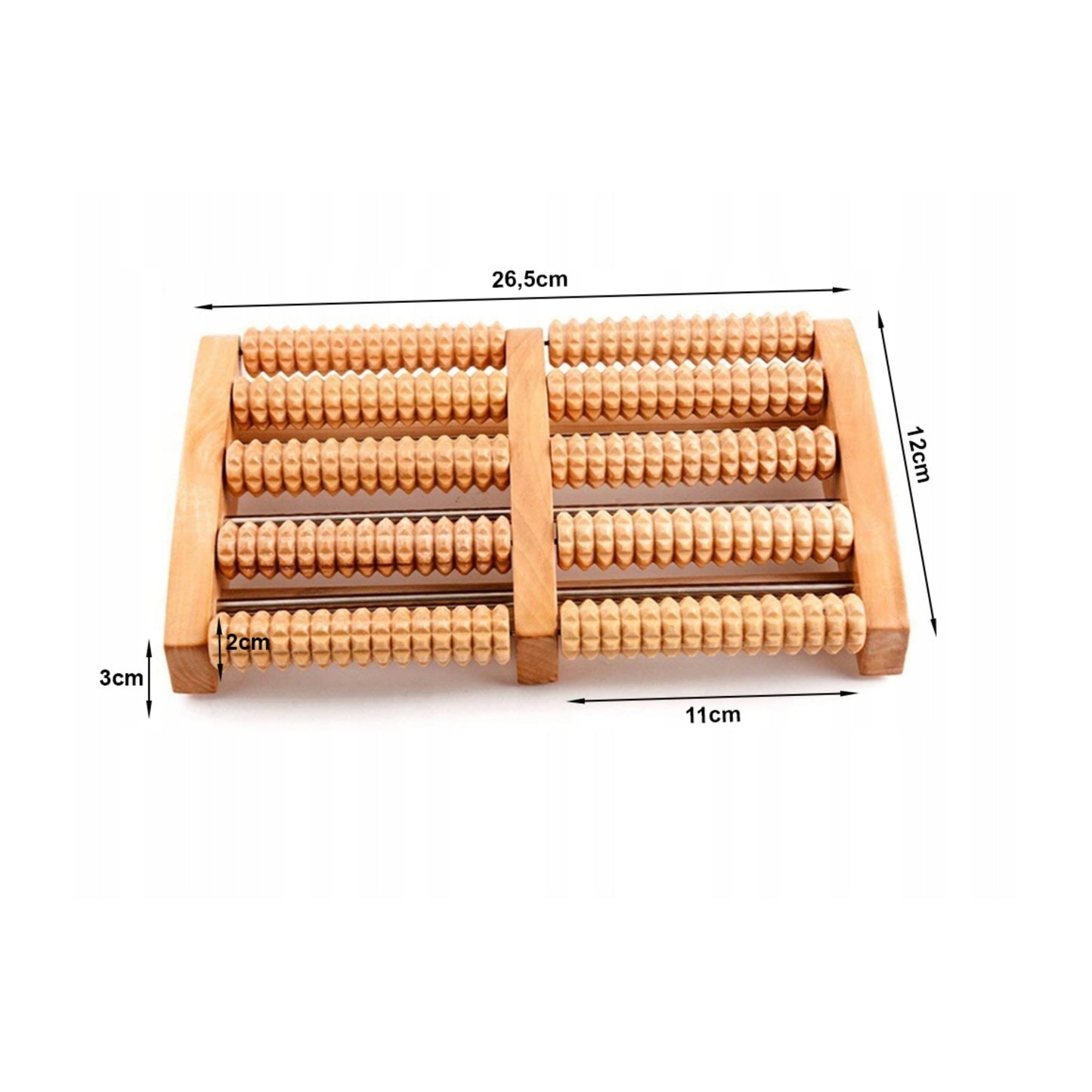 Masseur de Pieds en Bois – 10 Rouleaux – 26,5 cm