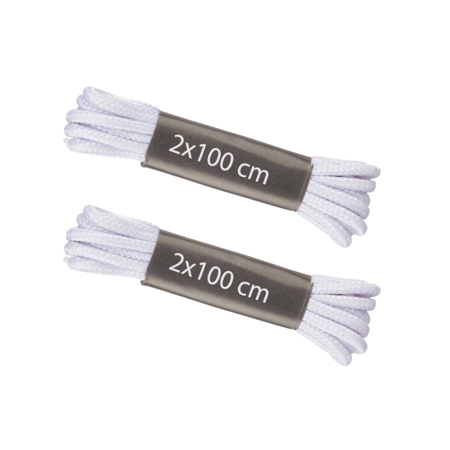 Lot de 2 Paires de Lacets Blancs 100 cm – Lacets Ronds