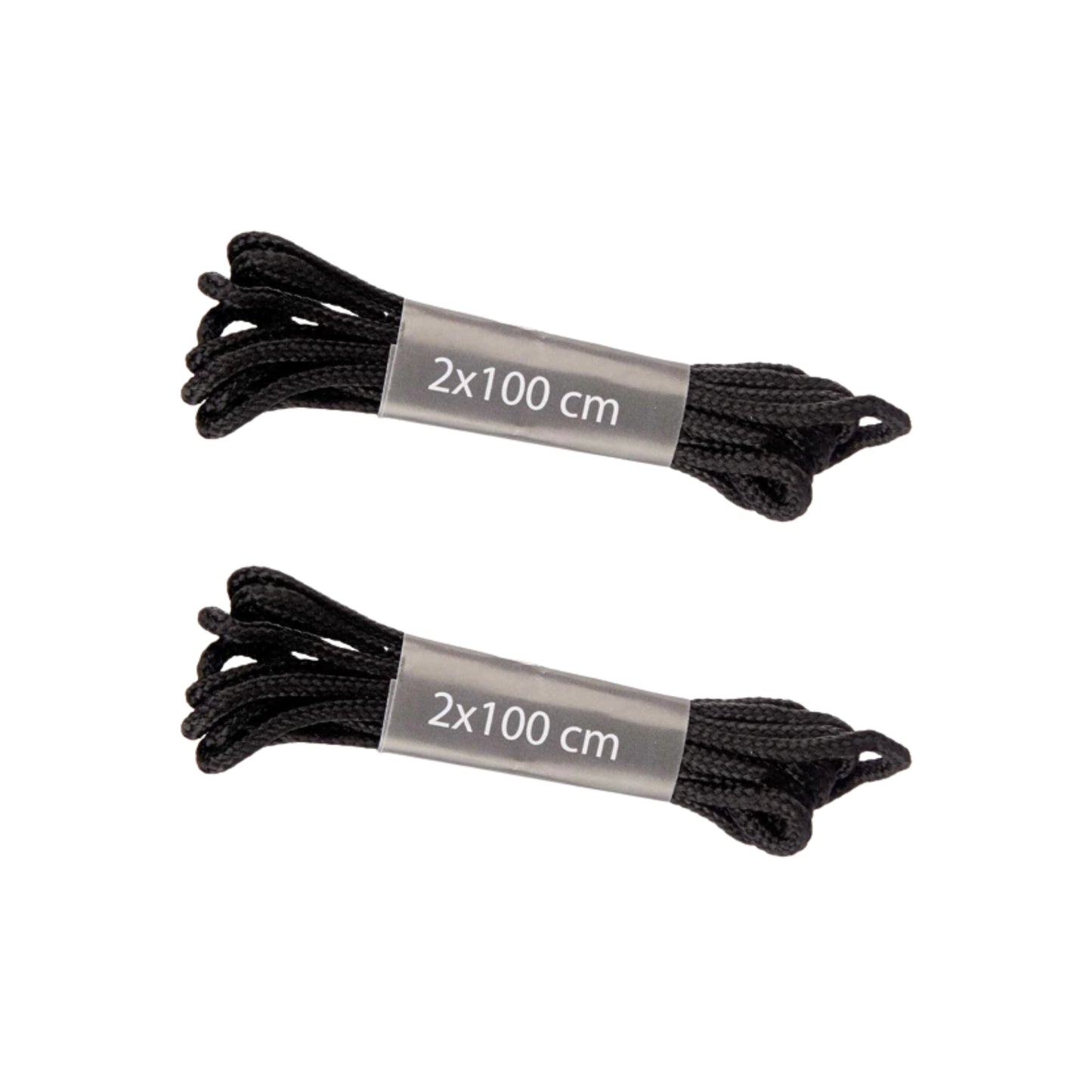 Lot de 2 Paires de Lacets Noirs 100 cm
