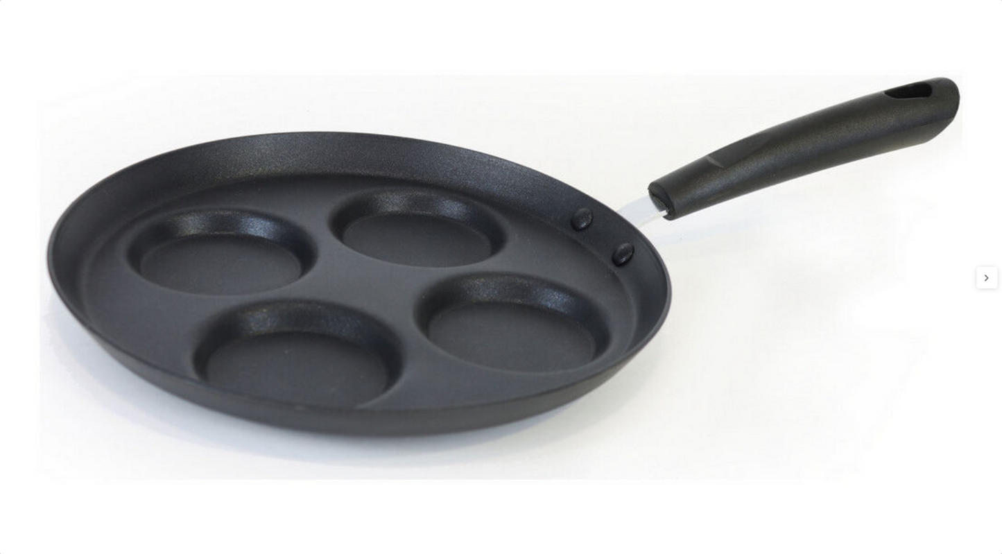 Teglia multi-crema antiaderente da 24 cm – 4 stampi per pancake, uova e mini-crêpes