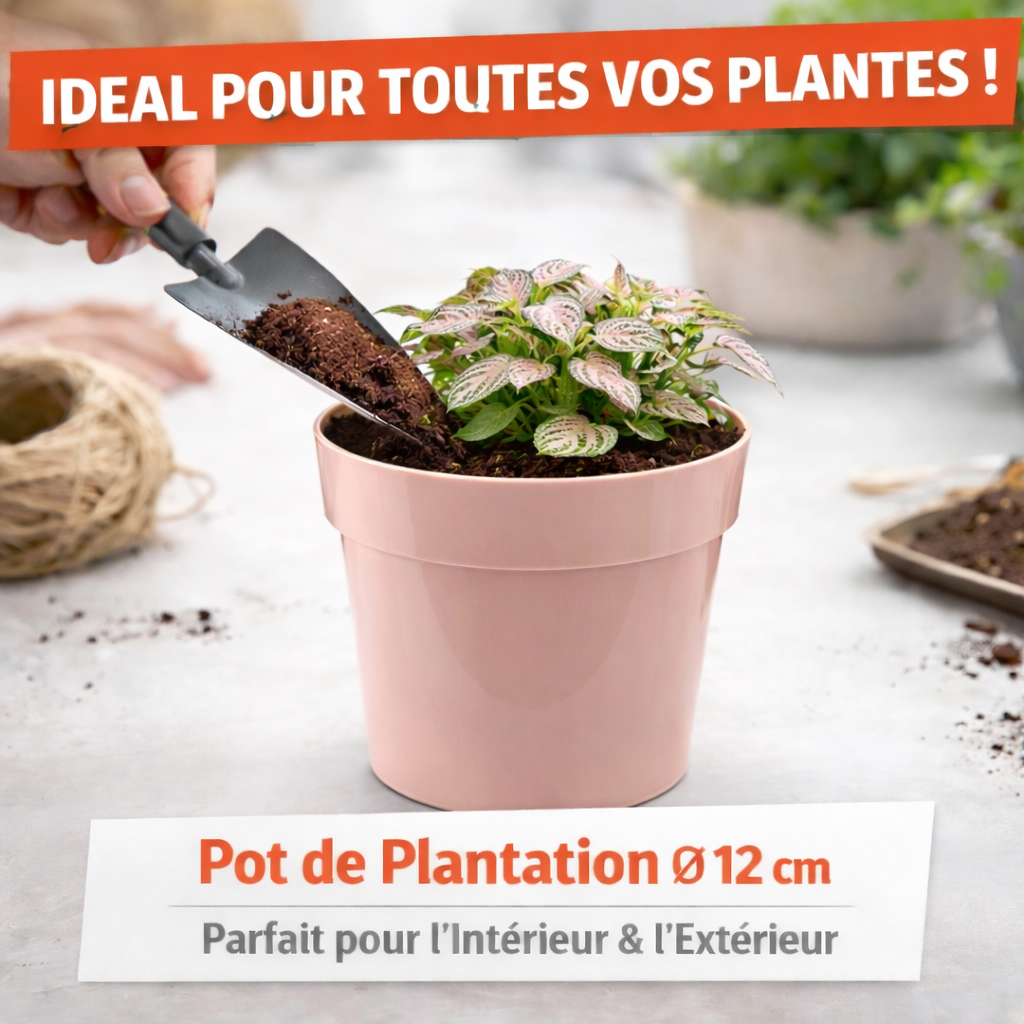 Mini vaso in plastica per piante – Dimensioni 12 cm – Ideale per piantine, talee e piante compatte