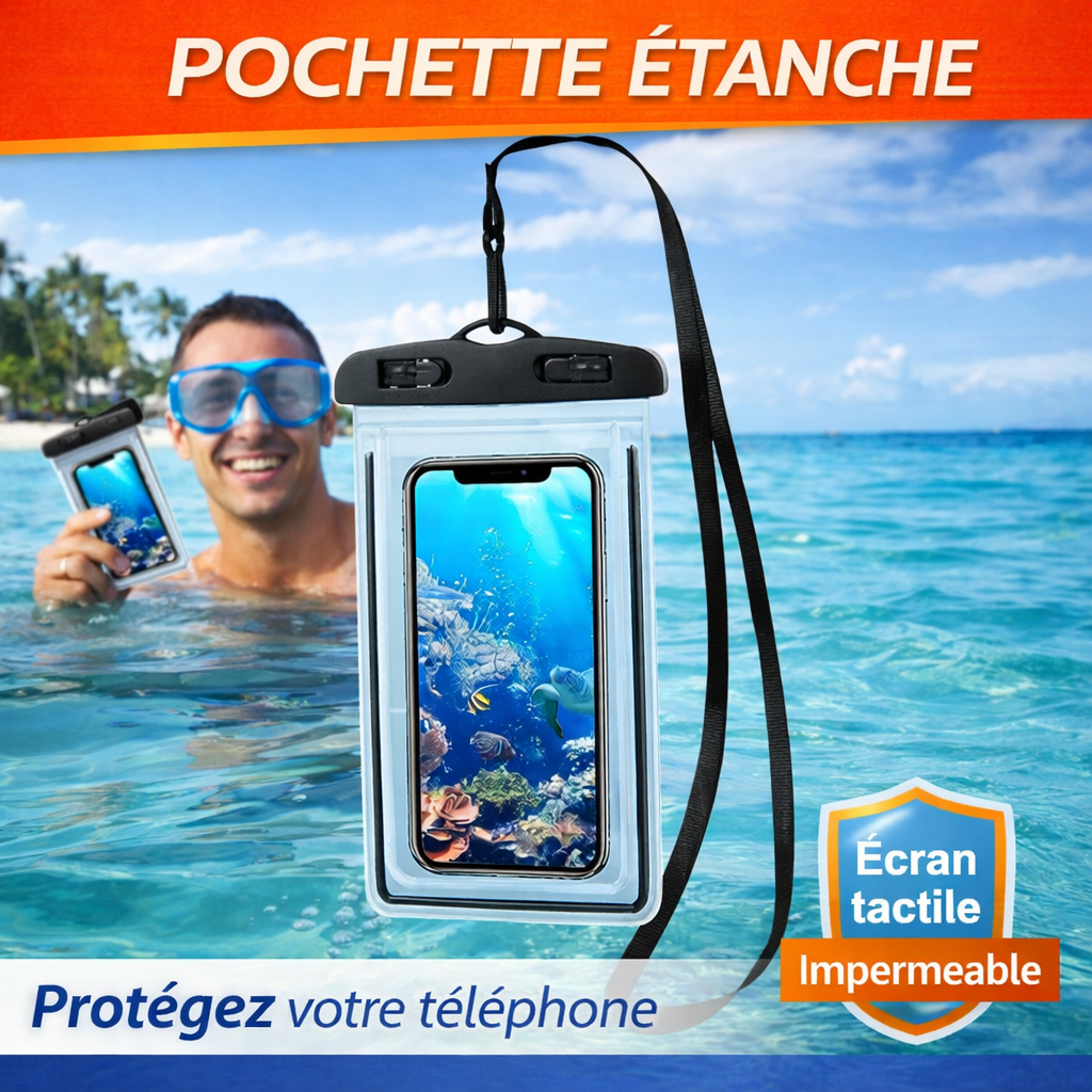 Étui Étanche pour Téléphone 10,5 × 20 cm
