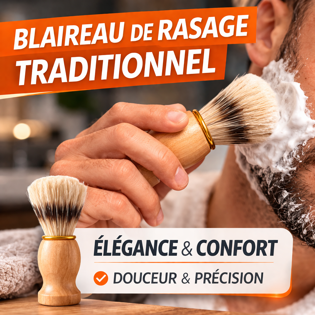 Pennello da barba tradizionale – Manico ergonomico in legno e setole morbide – Insaponamento e cura della pelle