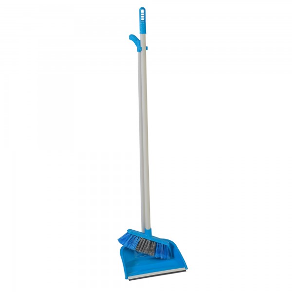 Set paletta e scopa con manico lungo – Kit di pulizia antiallagamento da 80 cm – Ideale per casa e ufficio (colore casuale)